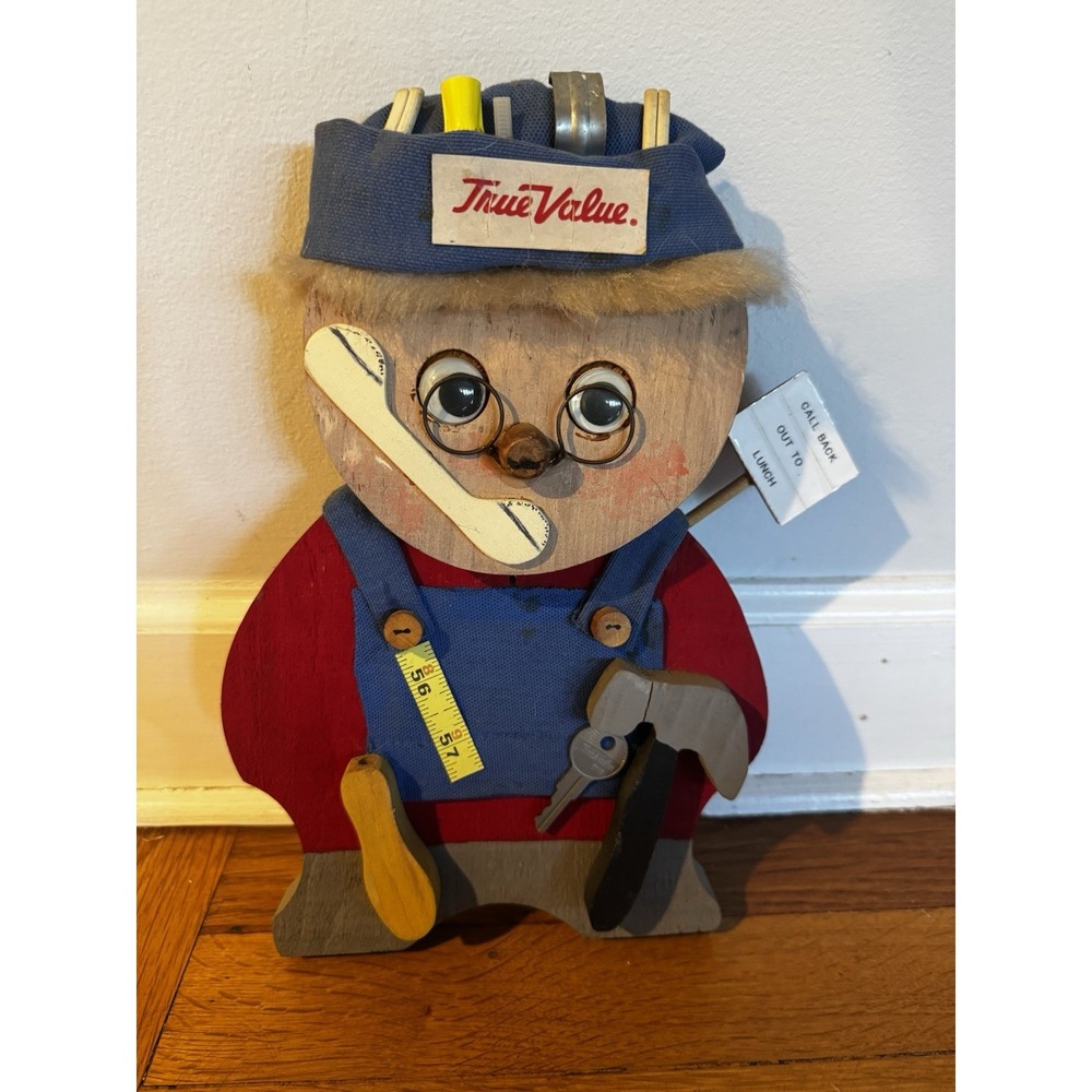 Vintage‎ True Value Hardware Handmade Wooden Employee Wall Hanging 1995 Tools